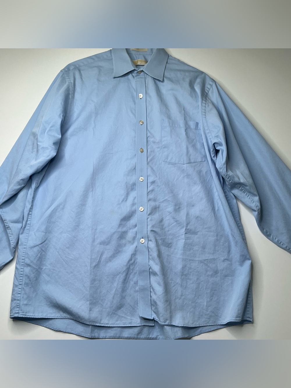 Michael Kors Dress Shirt Mens L 16 34/35 Light Blue Button Down Preowned